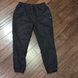 STAPLE Pigeon Nylon Track Pants Black/White Splatter SIZE XXL